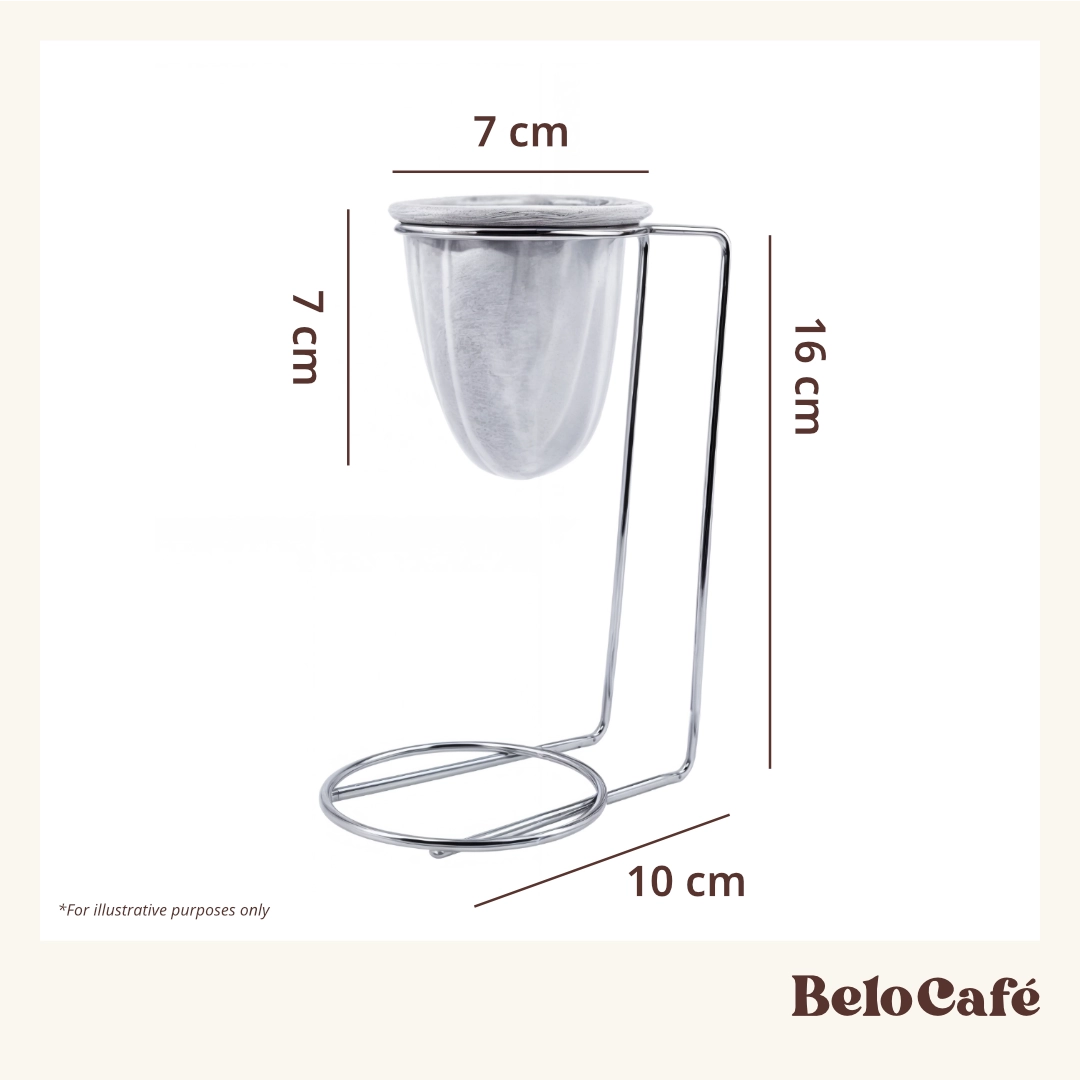 Mini Coador de Café de Pano com Haste em Inox