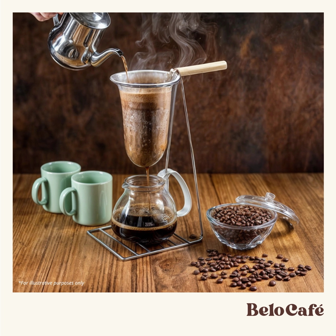 Coador de Café com Cabo de Madeira